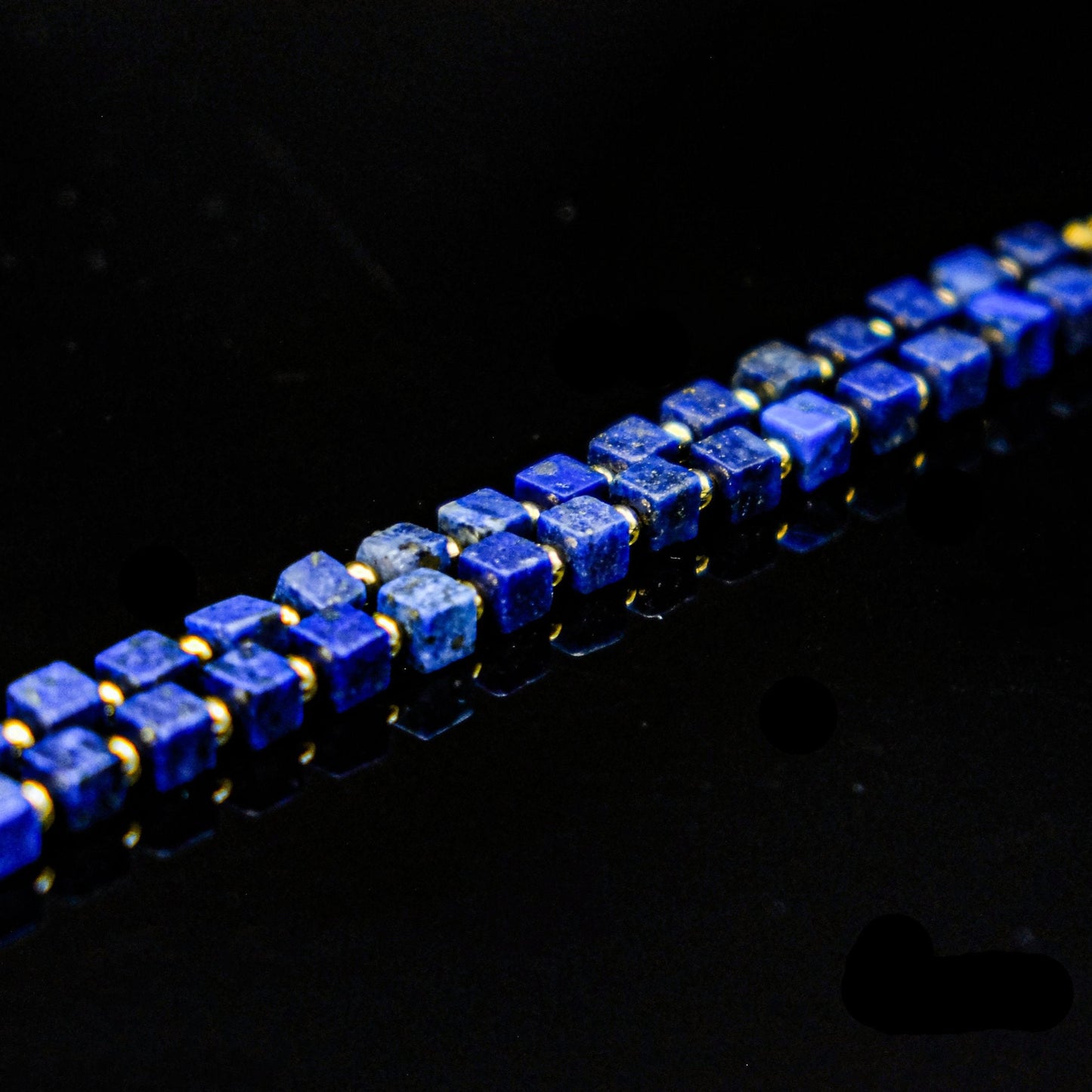 Lapis Lazuli Cube Adjustable Choker Necklace