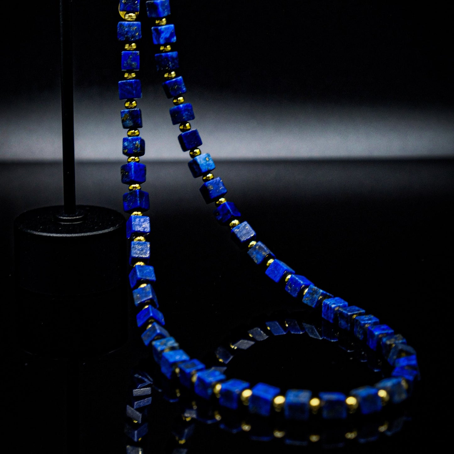 Lapis Lazuli Cube Adjustable Choker Necklace