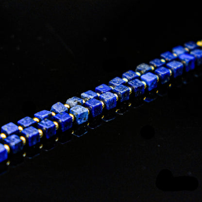 Lapis Lazuli Cube Adjustable Choker Necklace