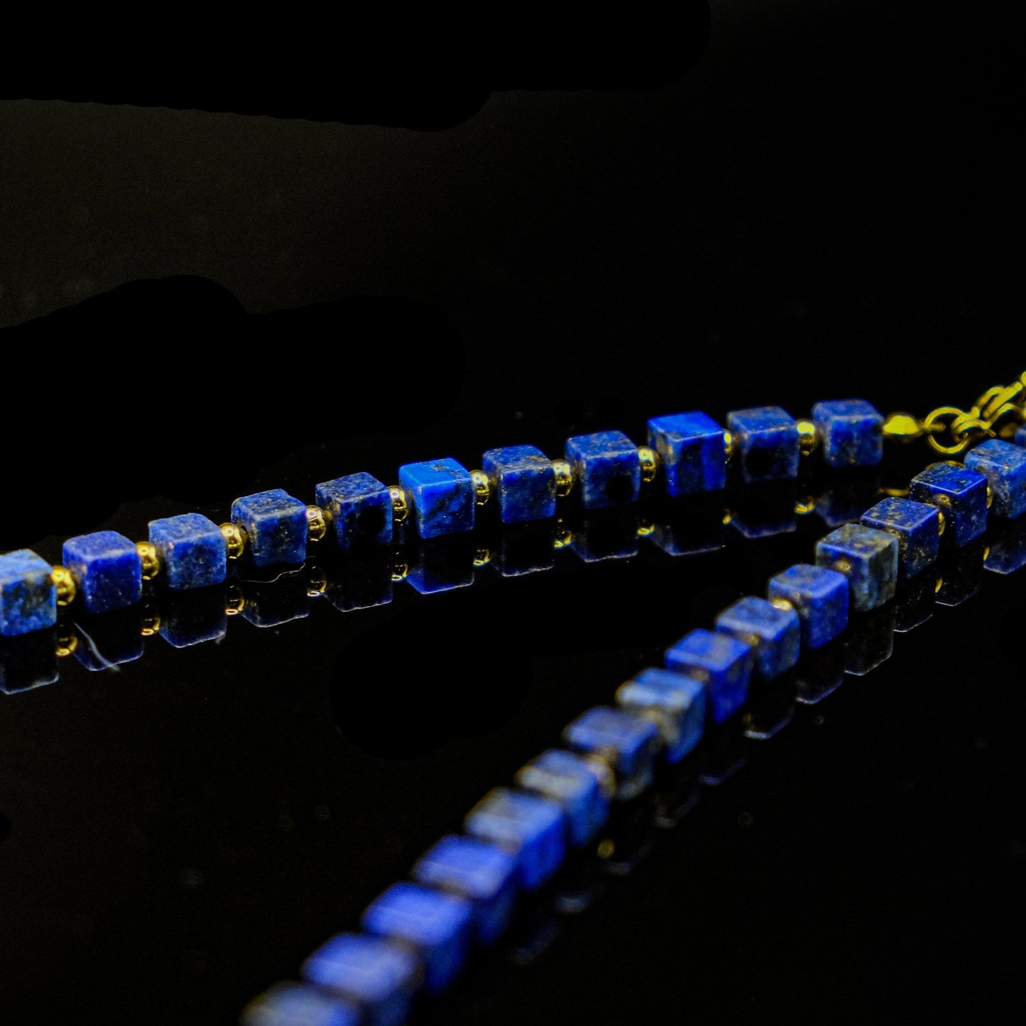 Lapis Lazuli Cube Adjustable Choker Necklace