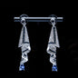 Sapphire Ribbon Elegance - Crystal Drop Earrings